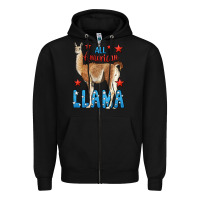 Black All American Llama Zipper Hoodie - LillyAllenDesigns