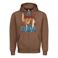 Chestnut All American Llama Zipper Hoodie - LillyAllenDesigns