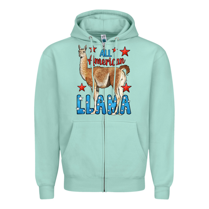 All American Llama Zipper Hoodie by LillyAllenDesigns | Teevron