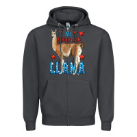 Smoke All American Llama Zipper Hoodie - LillyAllenDesigns