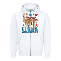 White All American Llama Zipper Hoodie - LillyAllenDesigns