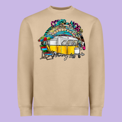 Camp More Worry Less Heavyweight Sweatshirt Designed By Sublimationcraftshop