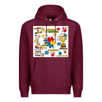 Burgundy autism Premium Hoodie - Artiststas