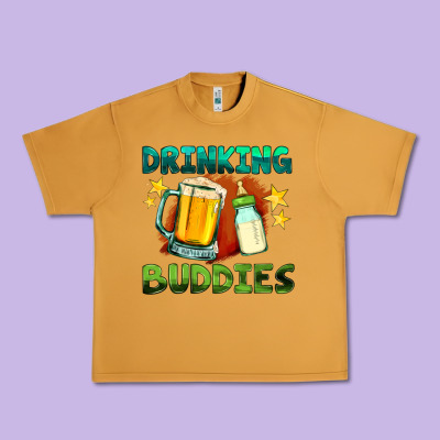Drinking Buddies With Baby Bottle And Beer Urban Heavy Tee Designed By Hra Design Shop