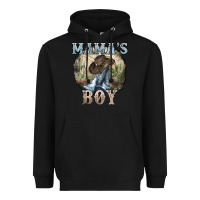 Black mamas boy western cowboy boots cactus Heavyweight Hoodie - NancyCooperArtShop
