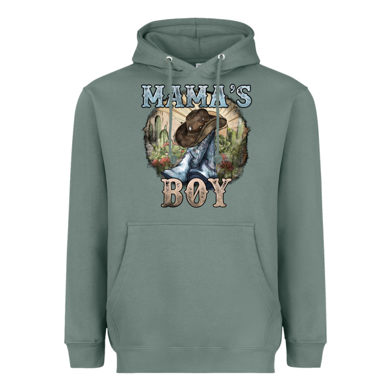 Mamas Boy Western Cowboy Boots Cactus Heavyweight Hoodie by NancyCooperArtShop | Teevron