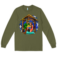 Army Green jesus and mary with god Long Sleeve Tee - AdoDesignShop