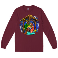 Burgundy jesus and mary with god Long Sleeve Tee - AdoDesignShop