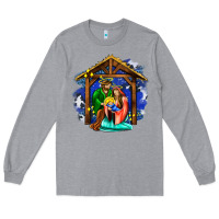 Heather Grey jesus and mary with god Long Sleeve Tee - AdoDesignShop