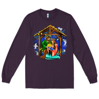 Plum jesus and mary with god Long Sleeve Tee - AdoDesignShop