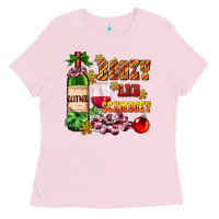 Bubblegum Pink boozy and schmoozy Ladies Tee - AdoDesignShop