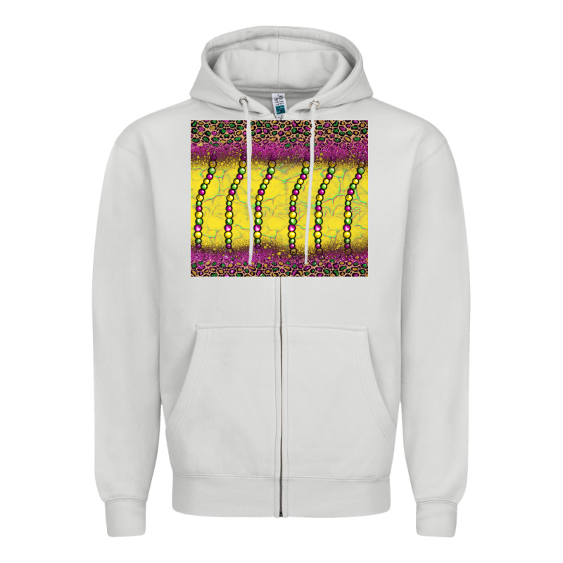 Mardi Gras Bead Leopard Zipper Hoodie by BarkalooDesign | Teevron