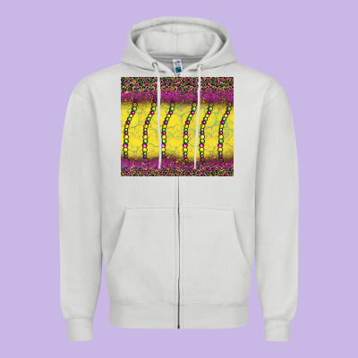 Mardi Gras Bead Leopard Zipper Hoodie Designed By Barkaloodesign