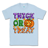 Dusty Blue Thick Or Treat Classic Tee - Artiststas