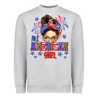 Heather Grey All American girl Heavyweight Sweatshirt - Neo Western
