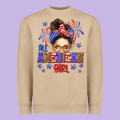 All American Girl Heavyweight Sweatshirt Designed By Neo Western