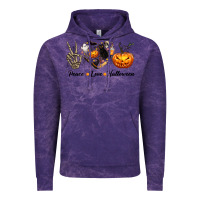 Cloud Purple Peace Love Halloween Vintage Hoodie - texasbilliewilder