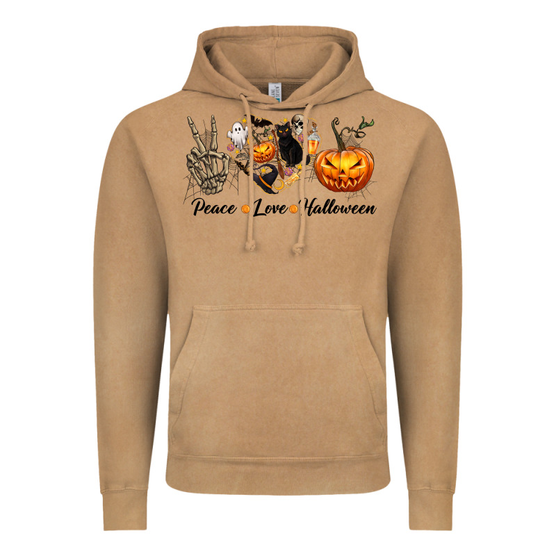 Peace Love Halloween Vintage Hoodie by texasbilliewilder | Teevron