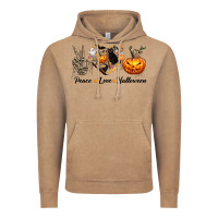 Vintage Coffee Peace Love Halloween Vintage Hoodie - texasbilliewilder