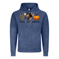 Vintage Denim Peace Love Halloween Vintage Hoodie - texasbilliewilder