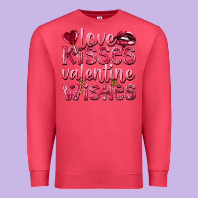 Love Kisses Valentine Wishes Premium Sweatshirt Designed By Nancycooperartshop
