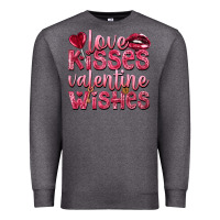 Charcoal Heather love kisses valentine wishes Premium Sweatshirt - NancyCooperArtShop