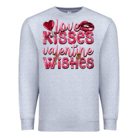 Heather Grey love kisses valentine wishes Premium Sweatshirt - NancyCooperArtShop