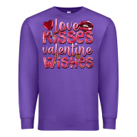 Purple love kisses valentine wishes Premium Sweatshirt - NancyCooperArtShop