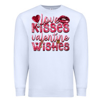 White love kisses valentine wishes Premium Sweatshirt - NancyCooperArtShop