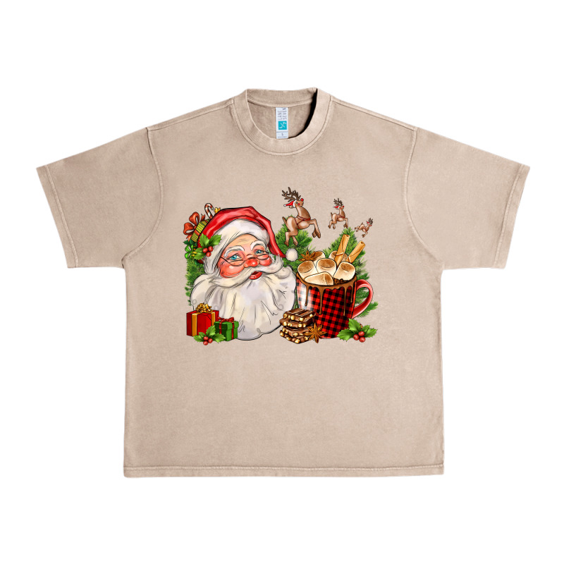 Santa And Hot Cocoa Cup Urban Heavy Tee by FaDigitalArtStudio | Teevron