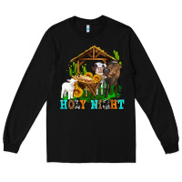 Black holy nıght cows and sunflowers Long Sleeve Tee - AdoDesignShop