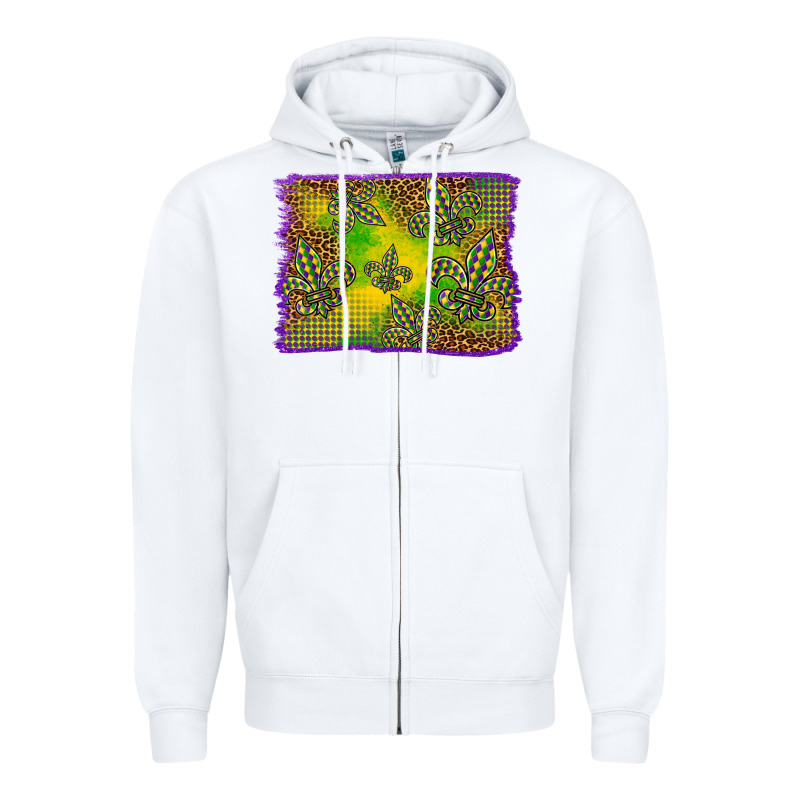 Mardi Gras Background Zipper Hoodie by BarkalooDesign | Teevron