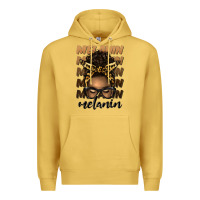 Antique Gold melanin afro messy bun Premium Hoodie - Artiststas