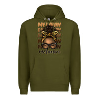 Army Green melanin afro messy bun Premium Hoodie - Artiststas