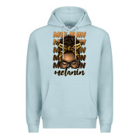 Blue Mist melanin afro messy bun Premium Hoodie - Artiststas