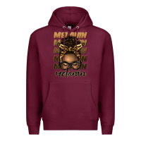 Burgundy melanin afro messy bun Premium Hoodie - Artiststas