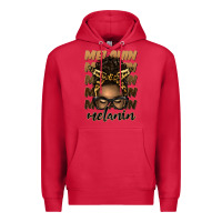 Cardinal melanin afro messy bun Premium Hoodie - Artiststas