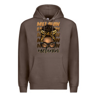 Coffee melanin afro messy bun Premium Hoodie - Artiststas