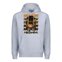 Heather Grey melanin afro messy bun Premium Hoodie - Artiststas