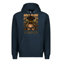 Navy melanin afro messy bun Premium Hoodie - Artiststas