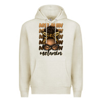 Oatmeal Heather melanin afro messy bun Premium Hoodie - Artiststas