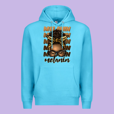 Melanin Afro Messy Bun Premium Hoodie Designed By Artiststas