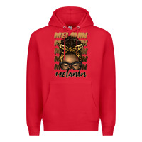 Red melanin afro messy bun Premium Hoodie - Artiststas