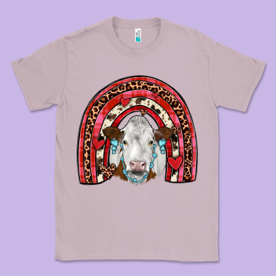 Valentines Simmental  Rainbow Classic Tee Designed By Jahusdesignshop