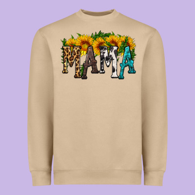 Mama With Sunflower Heavyweight Sweatshirt Designed By Hra Design Shop