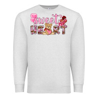 Oatmeal Heather sweetheart with bear Premium Sweatshirt - NancyCooperArtShop