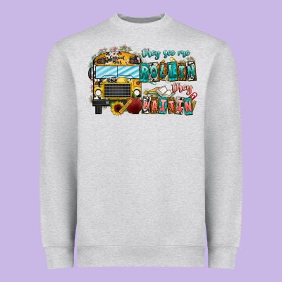 They See Me Rollin' They Waiting Heavyweight Sweatshirt Designed By Cowhidedigitalart