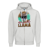 Dove Grey western no prob llama Zipper Hoodie - LillyAllenDesigns