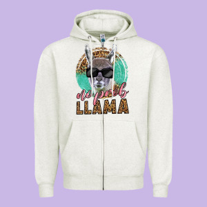 Western No Prob Llama Zipper Hoodie Designed By Lillyallendesigns