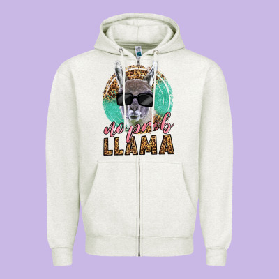 Western No Prob Llama Zipper Hoodie Designed By Lillyallendesigns